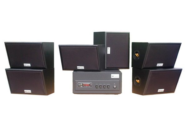 [Diện tích 120m2 + 02 Kênh] A501_DA Goldsound 500w + 6 loa Goldsound ngoài trời V50NT_DA 50w, loa được thiết kế riêng cho quán, bật lớn không tạp âm, miễn phí công lắp đặt, bảo hành 12 tháng