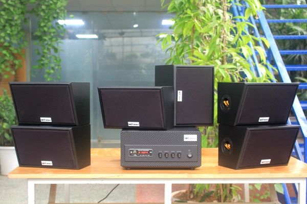 [Diện tích 120m2 + 02 Kênh] A501_SG Goldsound 500w + 6 loa Goldsound ngoài trời V50NT_SG 50w, loa được thiết kế riêng cho quán, bật lớn không tạp âm, miễn phí công lắp đặt, bảo hành 12 tháng