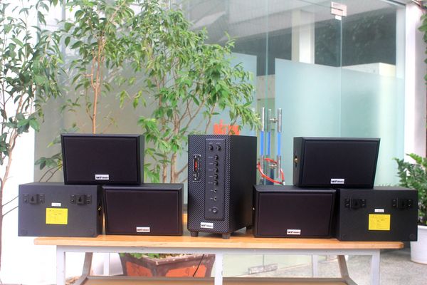 [Diện tích 120m2 + 2 Kênh] A384 Goldsound 2 vùng âm lượng 380w + 6 loa Goldsound ngoài trời V50NT 50w, loa được thiết kế riêng cho quán, bật lớn không tạp âm, miễn phí công lắp đặt, bảo hành 12 tháng