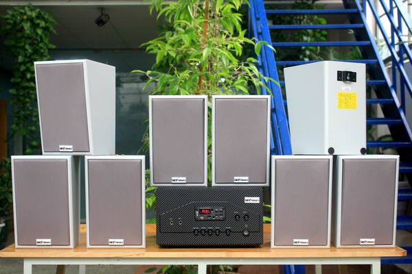 [Diện tích 160m2 + 02 Kênh] Amply A907W Goldsound 900w + 8 loa Goldsound V58C 58w, loa được thiết kế riêng cho quán, bật lớn không tạp âm, miễn phí công lắp đặt, bảo hành dài hạn 5 năm.