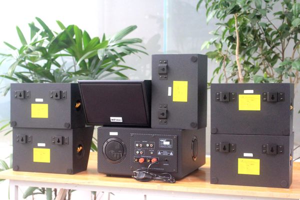 Dàn loa treo tường thông báo phát nhạc nền tự động: A907W Goldsound 2 vùng âm lượng 900w + 6 loa Goldsound ngoài trời V50NT 50w, loa được thiết kế riêng cho quán, bật lớn không tạp âm, miễn phí công lắp đặt, bảo hành 12 tháng