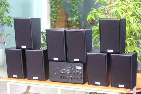 [Diện tích 160m2 + 02 Kênh] A907W Goldsound 2 vùng âm lượng 900w + 8 loa Goldsound V40C 40w, loa được thiết kế riêng cho quán, bật lớn không tạp âm, miễn phí công lắp đặt, bảo hành dài hạn 5 năm.