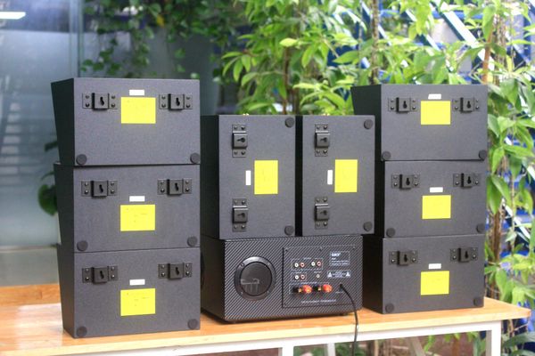 [Diện tích 160m2 + 02 Kênh] A907W Goldsound 2 vùng âm lượng 900w + 8 loa Goldsound ngoài trời V50NT 50w, loa được thiết kế riêng cho quán, bật lớn không tạp âm, miễn phí công lắp đặt, bảo hành 12 tháng