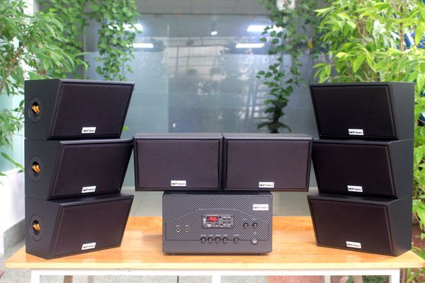 [Diện tích 160m2 + 02 Kênh] A907W Goldsound 2 vùng âm lượng 900w + 8 loa Goldsound ngoài trời V50NT 50w, loa được thiết kế riêng cho quán, bật lớn không tạp âm, miễn phí công lắp đặt, bảo hành 12 tháng
