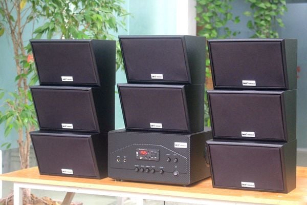 [Diện tích 160m2 + 02 Kênh] A907W Goldsound 2 vùng âm lượng 900w + 8 loa Goldsound ngoài trời V50NT 50w, loa được thiết kế riêng cho quán, bật lớn không tạp âm, miễn phí công lắp đặt, bảo hành 12 tháng