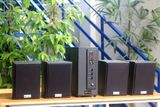 Dàn loa treo tường: Amply A155 Goldsound 150w + 4 loa Goldsound V25C 25w, loa được thiết kế riêng cho quán, bật lớn không tạp âm, miễn phí công lắp đặt, bảo hành dài hạn 5 năm.