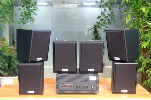 [Diện tích 120m2 + 2 Kênh] Amply A501_SG Goldsound 500w + 6 loa Goldsound V25C_SG 25w, loa được thiết kế riêng cho quán, bật lớn không tạp âm, miễn phí công lắp đặt, bảo hành dài hạn 5 năm.
