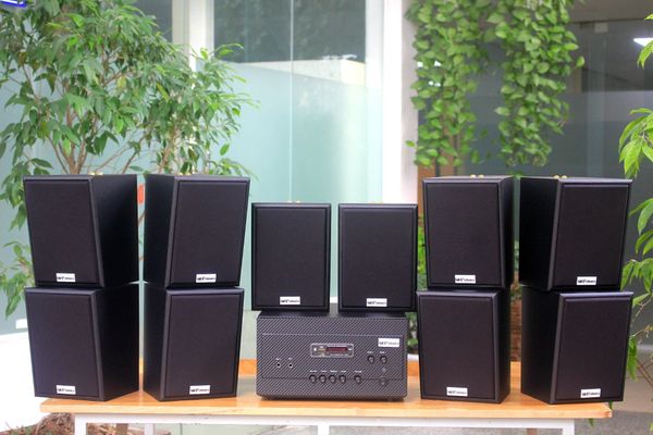 [Diện tích 200m2 + 2 Kênh] A907_DA Goldsound 2 vùng âm lượng 900w + 10 loa Goldsound V25C_DA 25W, loa được thiết kế riêng cho quán, bật lớn không tạp âm, miễn phí công lắp đặt, bảo hành dài hạn 5 năm.