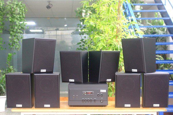 [Diện tích 160m2 + 02 Kênh] A907_DA Goldsound 2 vùng âm lượng 900w + 8 loa Goldsound V55C_DA 55w, loa được thiết kế riêng cho quán, bật lớn không tạp âm, miễn phí công lắp đặt, bảo hành dài hạn 5 năm