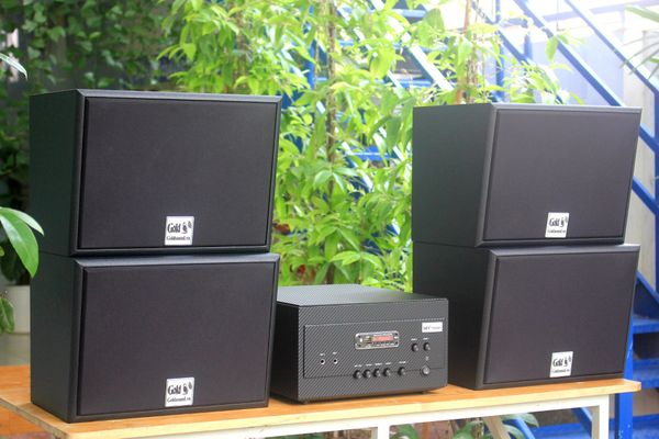 Loa Goldsound cho quán Hélios Sky View, Hà Nội, loa được thiết kế riêng cho quán, bật lớn không tạp âm, miễn phí công lắp đặt, bảo hành dài hạn 5 năm