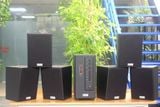 Dàn loa treo tường thông báo, phát nhạc nền tự động: Amply A906 Goldsound 900w + 6 loa Goldsound V55C 55w, loa được thiết kế riêng cho quán, bật lớn không tạp âm, miễn phí công lắp đặt, bảo hành dài hạn 5 năm