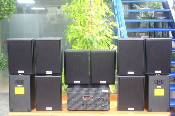 [Diện tích 200m2 + 02 Kênh] A917 Goldsound 2 vùng âm lượng 1200w + 10 loa Goldsound V55C 55w, loa được thiết kế riêng cho quán, bật lớn không tạp âm, miễn phí công lắp đặt, bảo hành dài hạn 5 năm