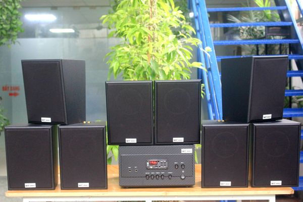 [Diện tích 160m2 + 02 Kênh] A917 Goldsound 2 vùng âm lượng 1200w + 8 loa Goldsound V55C 55w, loa được thiết kế riêng cho quán, bật lớn không tạp âm, miễn phí công lắp đặt, bảo hành dài hạn 5 năm