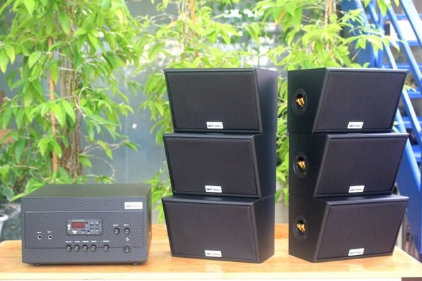 [Diện tích 120m2 + 02 Kênh] A917_DA Goldsound 2 vùng âm lượng 1200w + 6 loa Goldsound ngoài trời V50NT_DA 50w, loa được thiết kế riêng cho quán, bật lớn không tạp âm, miễn phí công lắp đặt, bảo hành 12 tháng