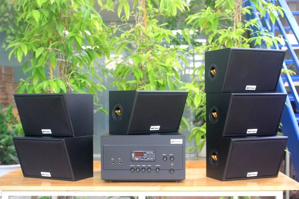 [Diện tích 120m2 + 02 Kênh] A917_DA Goldsound 2 vùng âm lượng 1200w + 6 loa Goldsound ngoài trời V50NT_DA 50w, loa được thiết kế riêng cho quán, bật lớn không tạp âm, miễn phí công lắp đặt, bảo hành 12 tháng