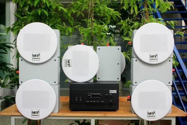 [Diện tích 160m2 + 2 Kênh] A907_SG Goldsound 2 vùng âm lượng 900w + 8 loa âm trần Goldsound VAT38_SG 38w, loa được thiết kế riêng cho quán, bật lớn không tạp âm, miễn phí công lắp đặt, bảo hành dài hạn 5 năm