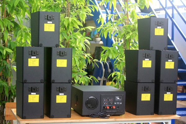 [Diện tích 200m2 + 2 Kênh] A917_TH Goldsound 2 vùng âm lượng 1200w + 10 loa Goldsound V25C_TH 25w, Amply 4 - 6 vùng âm lượng, loa được thiết kế riêng cho quán, bật lớn không tạp âm, miễn phí công lắp đặt, bảo hành dài hạn 5 năm