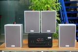 Dàn loa treo tường thông báo phát nhạc nền tự động: Amply A917 + 4 V70C