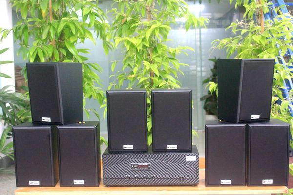 [Diện tích 160m2 + 02 Kênh] A918_SG Goldsound 2 vùng âm lượng 1200w + 8 loa Goldsound V40C_SG 40w, loa được thiết kế riêng cho quán, bật lớn không tạp âm, miễn phí công lắp đặt, bảo hành dài hạn 5 năm.