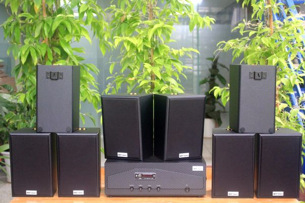 [Diện tích 160m2 + 02 Kênh] A918_SG Goldsound 2 vùng âm lượng 1200w + 8 loa Goldsound V40C_SG 40w, loa được thiết kế riêng cho quán, bật lớn không tạp âm, miễn phí công lắp đặt, bảo hành dài hạn 5 năm.