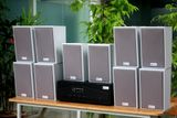 Loa treo tường, phát nhạc nền thông báo: Amply Goldsound A918 hai kênh 1200w + 10 Loa Goldsound vệ tinh treo tường V58C 58w, loa được thiết kế riêng cho quán, bật lớn không tạp âm, miễn phí công lắp đặt, bảo hành dài hạn 5 năm.