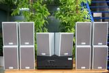 Loa treo tường, phát nhạc nền thông báo: Amply Goldsound A918 hai kênh 1200w + 10 Loa Goldsound vệ tinh treo tường V58C 58w, loa được thiết kế riêng cho quán, bật lớn không tạp âm, miễn phí công lắp đặt, bảo hành dài hạn 5 năm.