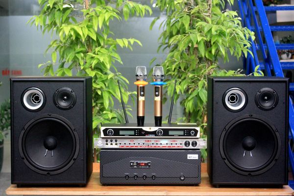 Dàn âm thanh Acoustic: K230 (01 amply A918 + 02 loa 200w + 01 vang cơ + bộ Micro không dây)