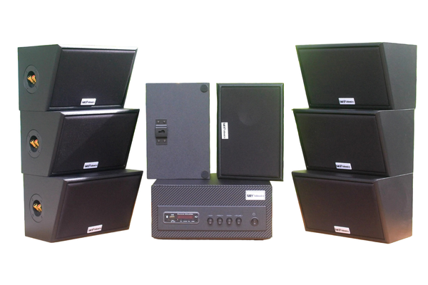 [Diện tích 160 m2 + 02 Kênh] A501_TH Goldsound 500w + 8 loa Goldsound ngoài trời V50NT_TH 50w, loa được thiết kế riêng cho quán, bật lớn không tạp âm, miễn phí công lắp đặt, bảo hành 12 tháng