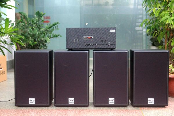 [Diện tích 160m2 + 02 Kênh] Amply Goldsound A928 hai vùng âm lượng 1500w + 4 loa Goldsound treo tường V230 230w, loa được thiết kế riêng cho quán, bật lớn không tạp âm, miễn phí công lắp đặt, bảo hành dài hạn 5 năm.