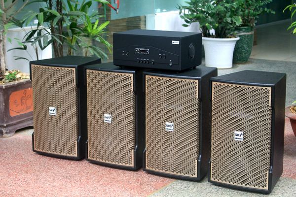 [Diện tích 160m2 + 02 Kênh] A928_DA Goldsound 2 vùng âm lượng 1500w + 4 loa Goldsound V238_DA Gold 238w, loa được thiết kế riêng cho quán, bật lớn không tạp âm, miễn phí công lắp đặt, bảo hành dài hạn 5 năm.