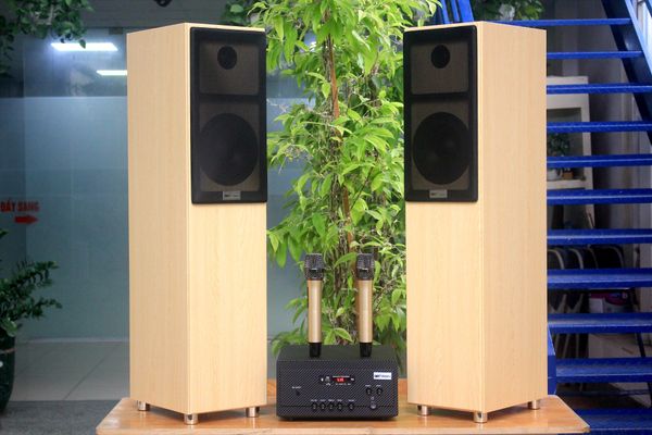 Khuyến mại lớn: dàn Karaoke M386Mi (01 cục đẩy 900w tích hợp Micro + Loa 386 + 02 Micro không dây)