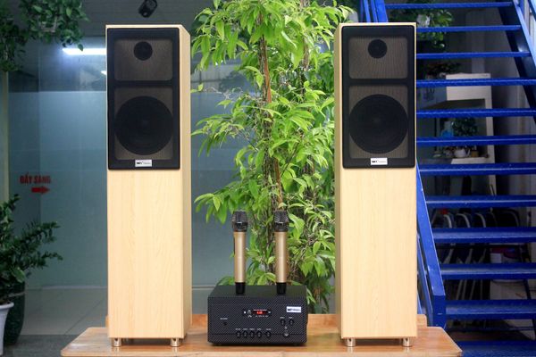 Khuyến mại lớn: dàn Karaoke M386Mi (01 cục đẩy 900w tích hợp Micro + Loa 386 + 02 Micro không dây)