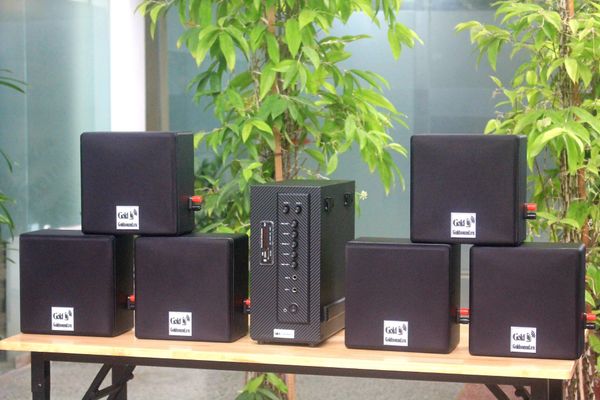 [Diện tích 120m2 + 02 Kênh] AMT384_TH Goldsound 2 vùng âm lượng 380w + 6 loa Goldsound V23TH 23w, loa được thiết kế riêng cho quán, bật lớn không tạp âm, miễn phí công lắp đặt, bảo hành dài hạn 5 năm.