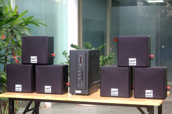 [Diện tích 120m2] Amply AMT155 + 6 V23, Amply 2 vùng âm lượng, loa được thiết kế riêng cho quán, bật lớn không tạp âm, bảo hành dài hạn 5 năm.