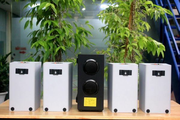 [Diện tích 80m2 + 02 Kênh] Amply AMT384_SG Goldsound 2 vùng âm lượng 380w + 4 loa Goldsound V58C_SG 58w, loa được thiết kế riêng cho quán, bật lớn không tạp âm, miễn phí công lắp đặt, bảo hành dài hạn 5 năm.