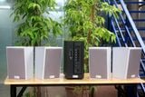 [Diện tích 80m2 + 02 Kênh] Amply AMT384_TH Goldsound 2 vùng âm lượng 380w + 4 loa Goldsound V58C_TH 58w, loa được thiết kế riêng cho quán, bật lớn không tạp âm, miễn phí công lắp đặt, bảo hành dài hạn 5 năm.