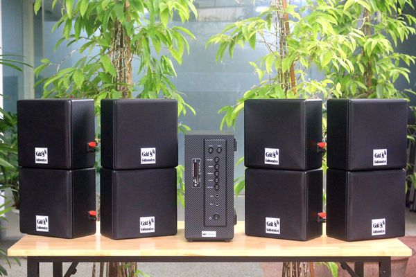 [Diện tích 160m2 + 02 Kênh] AMT384_DA Goldsound 2 vùng âm lượng 380w + 8 loa Goldsound V23DA 23w, loa được thiết kế riêng cho quán, bật lớn không tạp âm, miễn phí công lắp đặt, bảo hành dài hạn 5 năm.