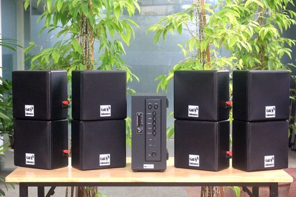 [Diện tích 160m2 + 02 Kênh] AMT384 Goldsound 2 vùng âm lượng 380w + 8 loa Goldsound V23 23w, loa được thiết kế riêng cho quán, bật lớn không tạp âm, miễn phí công lắp đặt, bảo hành dài hạn 5 năm.