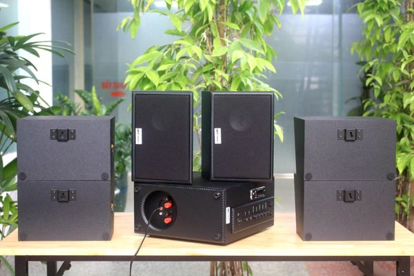 [Diện tích 120m2 + 02 Kênh] AMT384_SG Goldsound 2 vùng âm lượng 380w + 6 loa Goldsound ngoài trời V50NT _SG 50w, loa được thiết kế riêng cho quán, bật lớn không tạp âm, miễn phí công lắp đặt, bảo hành 12 tháng