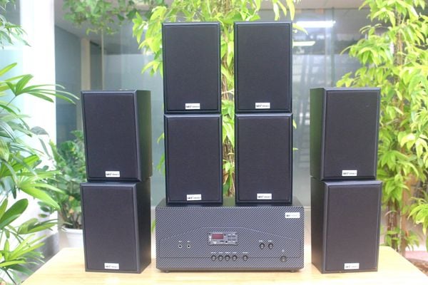 [Diện tích 160m2 + 02 Kênh] A917N_SG Goldsound 2 vùng âm lượng 1200w + 8 loa Goldsound V40C_SG 40w, loa được thiết kế riêng cho quán, bật lớn không tạp âm, miễn phí công lắp đặt, bảo hành dài hạn 5 năm.