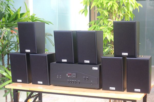 [Diện tích 160m2 + 02 Kênh] A917N_SG Goldsound 2 vùng âm lượng 1200w + 8 loa Goldsound V40C_SG 40w, loa được thiết kế riêng cho quán, bật lớn không tạp âm, miễn phí công lắp đặt, bảo hành dài hạn 5 năm.