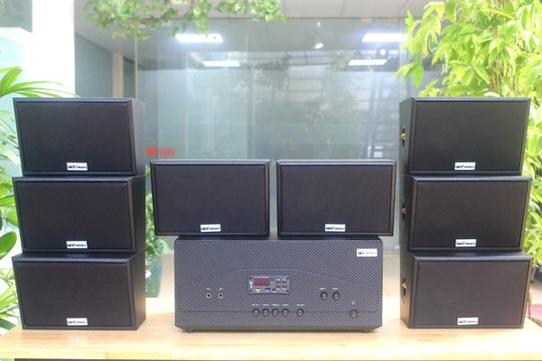 [Diện tích 160m2 + 02 Kênh] A917N Goldsound 2 vùng âm lượng 1200w + 8 loa Goldsound ngoài trời V50NT 50w, loa được thiết kế riêng cho quán, bật lớn không tạp âm, miễn phí công lắp đặt, bảo hành 12 tháng