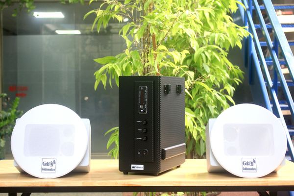 Loa âm trần thông báo, phát nhạc nền tự động: AMT155 Goldsound 150w + 2 loa âm trần Goldsound VAT38 38w, loa được thiết kế riêng cho quán, bật lớn không tạp âm, miễn phí công lắp đặt, bảo hành dài hạn 5 năm