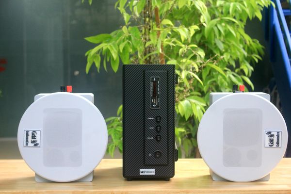 Loa âm trần thông báo, phát nhạc nền tự động: AMT155 Goldsound 150w + 2 loa âm trần Goldsound VAT38 38w, loa được thiết kế riêng cho quán, bật lớn không tạp âm, miễn phí công lắp đặt, bảo hành dài hạn 5 năm