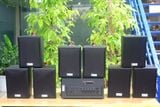 [Diện tích 160m2 + 02 Kênh] AMT384 Goldsound 2 vùng âm lượng 380w + 8 loa Goldsound V25C 25w, loa được thiết kế riêng cho quán, bật lớn không tạp âm, miễn phí công lắp đặt, bảo hành dài hạn 5 năm
