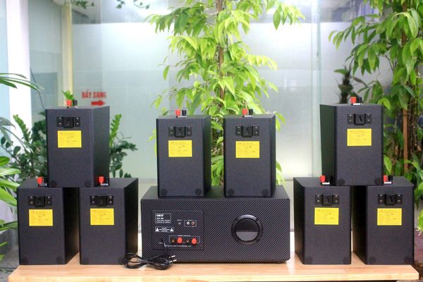 [Diện tích 160m2 + 02 Kênh] Amply A917N Goldsound 2 vùng âm lượng 1200w + 8 loa Goldsound V25C 25w, loa được thiết kế riêng cho quán, bật lớn không tạp âm, miễn phí công lắp đặt, bảo hành dài hạn 5 năm.