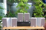 [Diện tích 120m2 + 02 Kênh] Amply A918 hai vùng âm lượng 1200W + 6 loa vệ tinh Goldsound V58C 58w treo tường, loa được thiết kế riêng cho quán, bật lớn không tạp âm, miễn phí công lắp đặt, bảo hành dài hạn 5 năm.