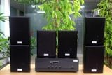 Dàn loa treo tường thông báo, phát nhạc nền tự động: Amply A918 Goldsound 2 vùng âm lượng 1200w + 6 loa Goldsound V55C 55w, loa được thiết kế riêng cho quán, bật lớn không tạp âm, miễn phí công lắp đặt, bảo hành dài hạn 5 năm