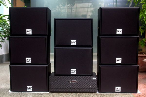 [Diện tích 240m2 + 2 Kênh] A938-2K_TH Goldsound 2 vùng âm lượng 1500w + 8 loa Goldsound V130_TH 130w, loa được thiết kế riêng cho quán, bật lớn không tạp âm, miễn phí công lắp đặt, bảo hành dài hạn 5 năm.