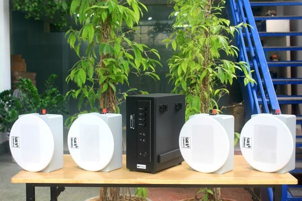 [Diện tích 80m2] AMT154_TH Goldsound 150w + 4 loa âm trần Goldsound VAT28_TH 28w, loa được thiết kế riêng cho quán, bật lớn không tạp âm, miễn phí công lắp đặt, bảo hành dài hạn 5 năm